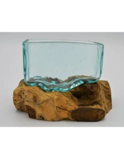 Glas op hout rechthoek Middel