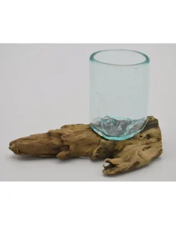 Glas op hout rond s