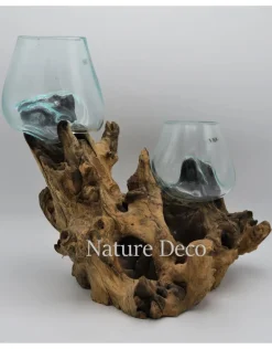 Glas op hout duo