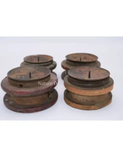 Houten kandelaar spoel klein