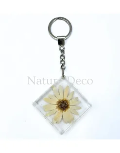 Sleutelhanger madeliefje 13 x 6,5 x 1 cm