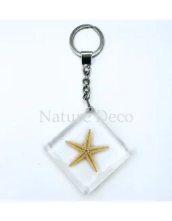 Sleutelhanger zeester 14 x 6,5 x 1 cm