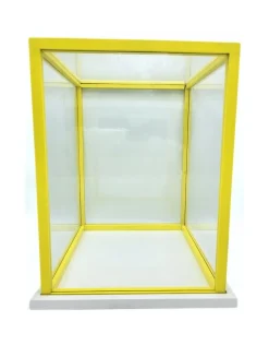 Vitrine box geel XL 32,5 x 32,5 x 40 cm