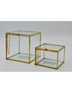 Vitrine box goud large 10x10x10 cm (LxBxH)